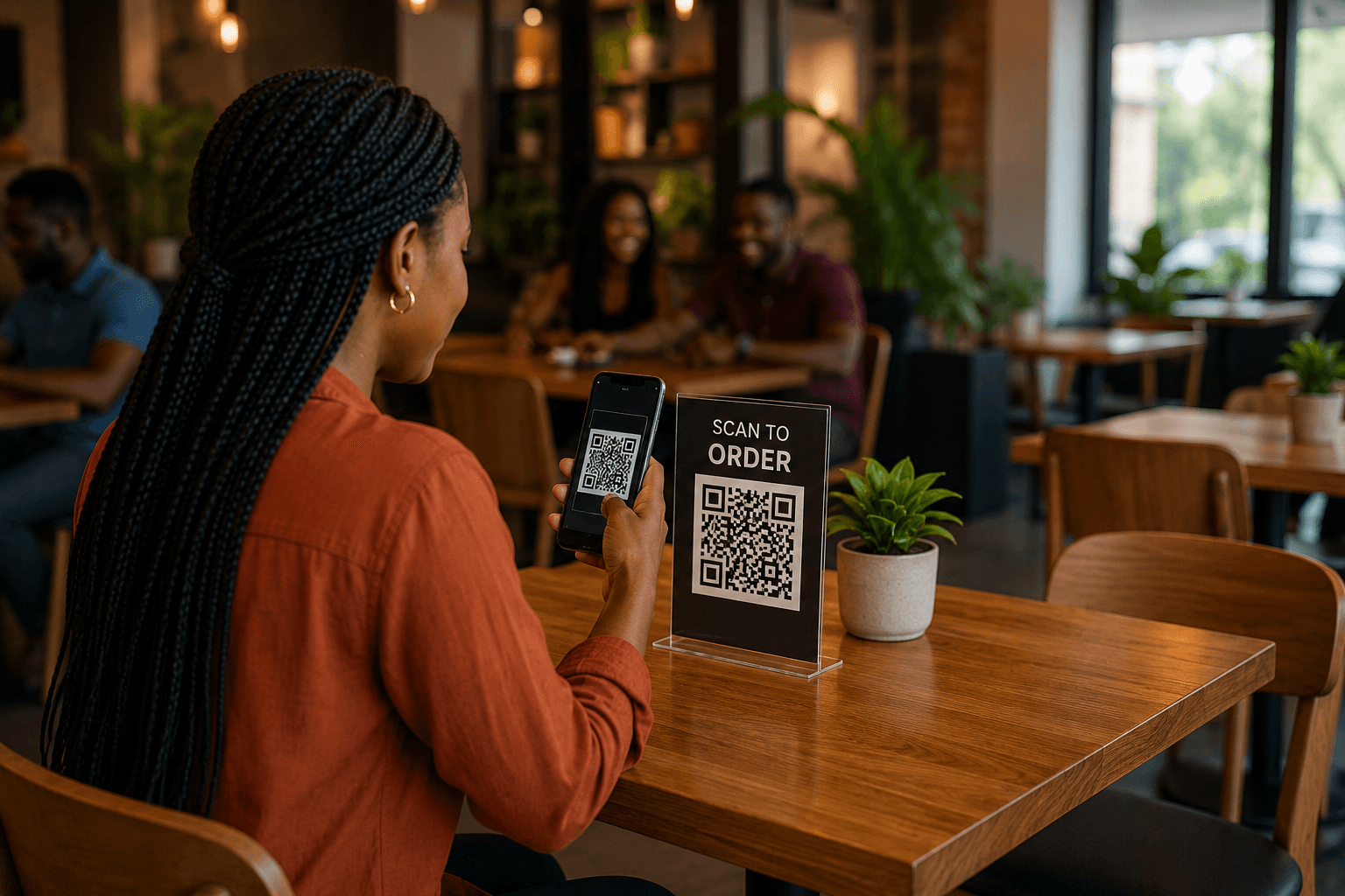 Customer placing an order from a smartphone
